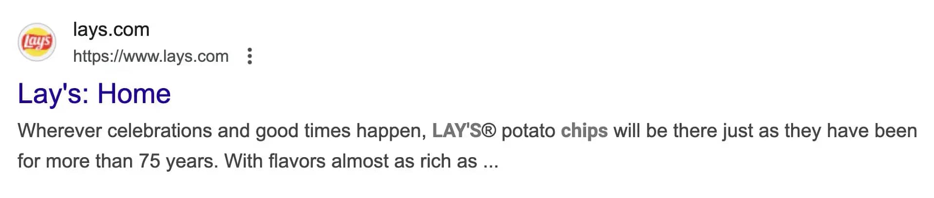 Lay's meta description.