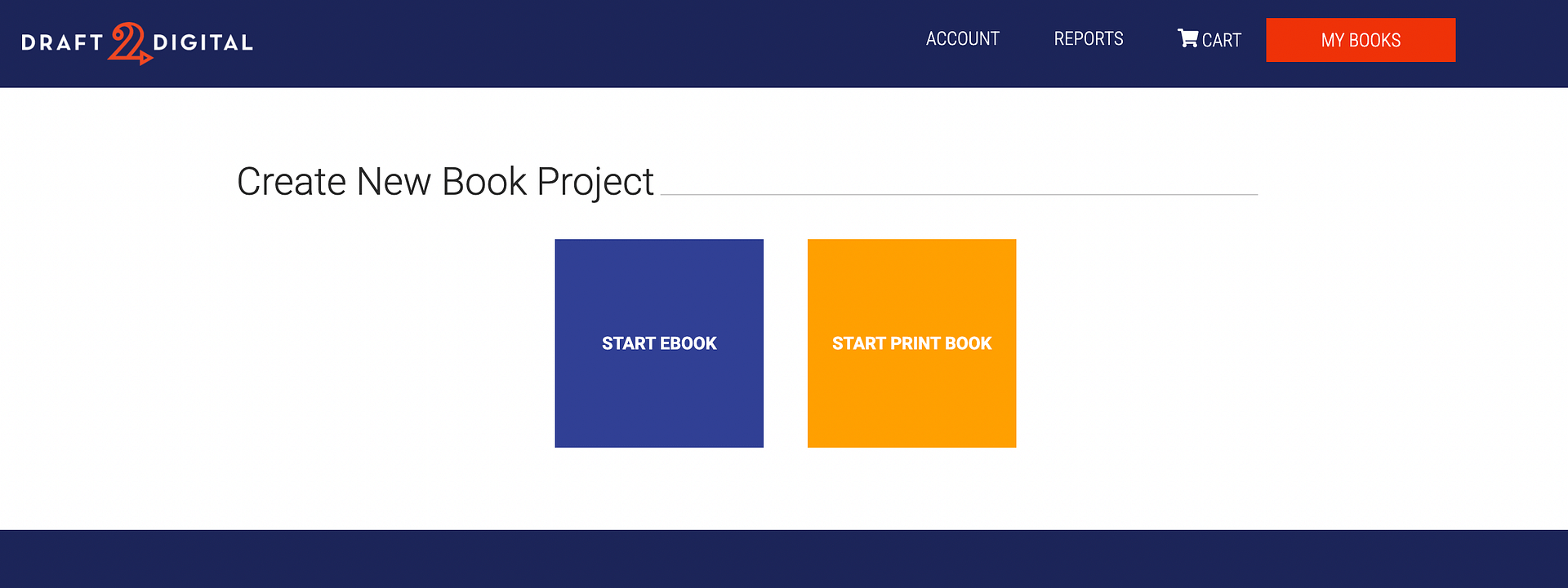 How to sell ebooks online by creating a new book project on Draft2Digital.