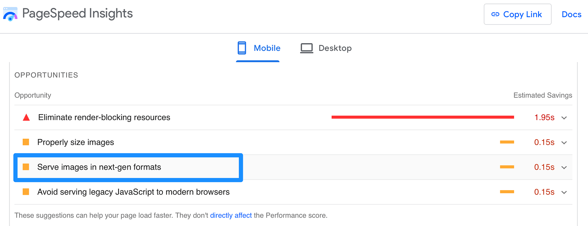 Lighthouse recommends you serve images in next-gen formats.