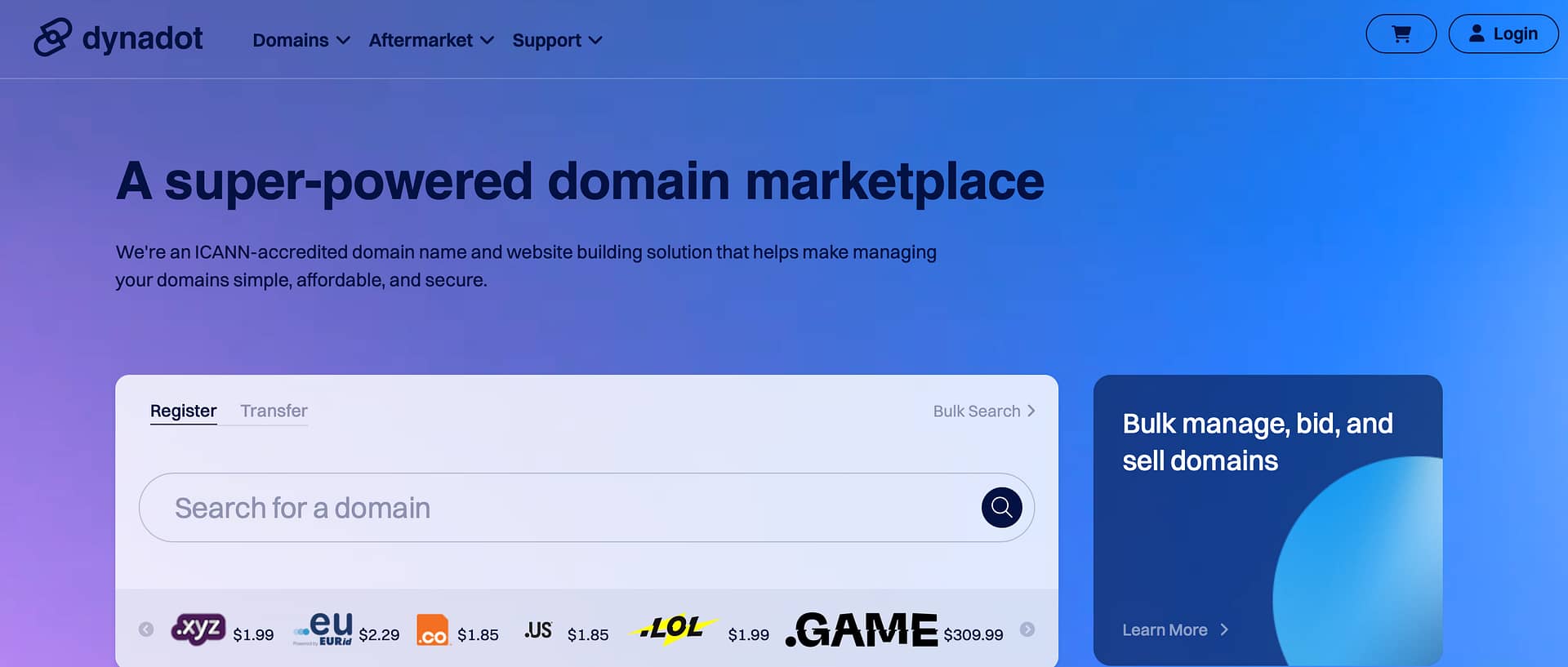 Dynadot is an ideal Google Domains alternative.