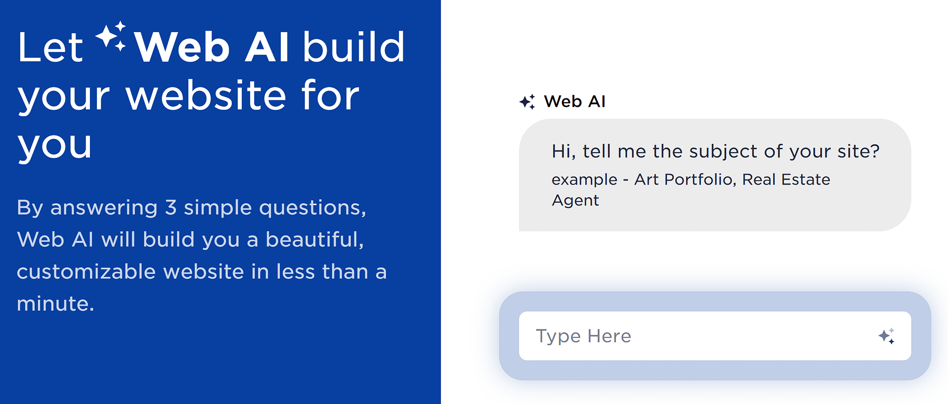 Web.com AI site builder.