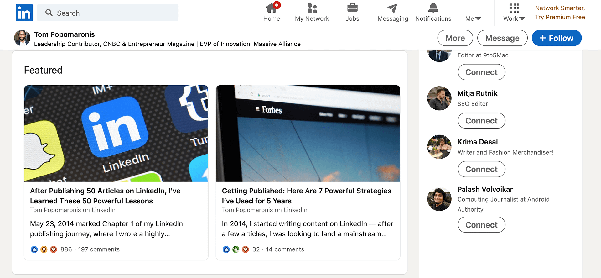 Articles published on LinkedIn.