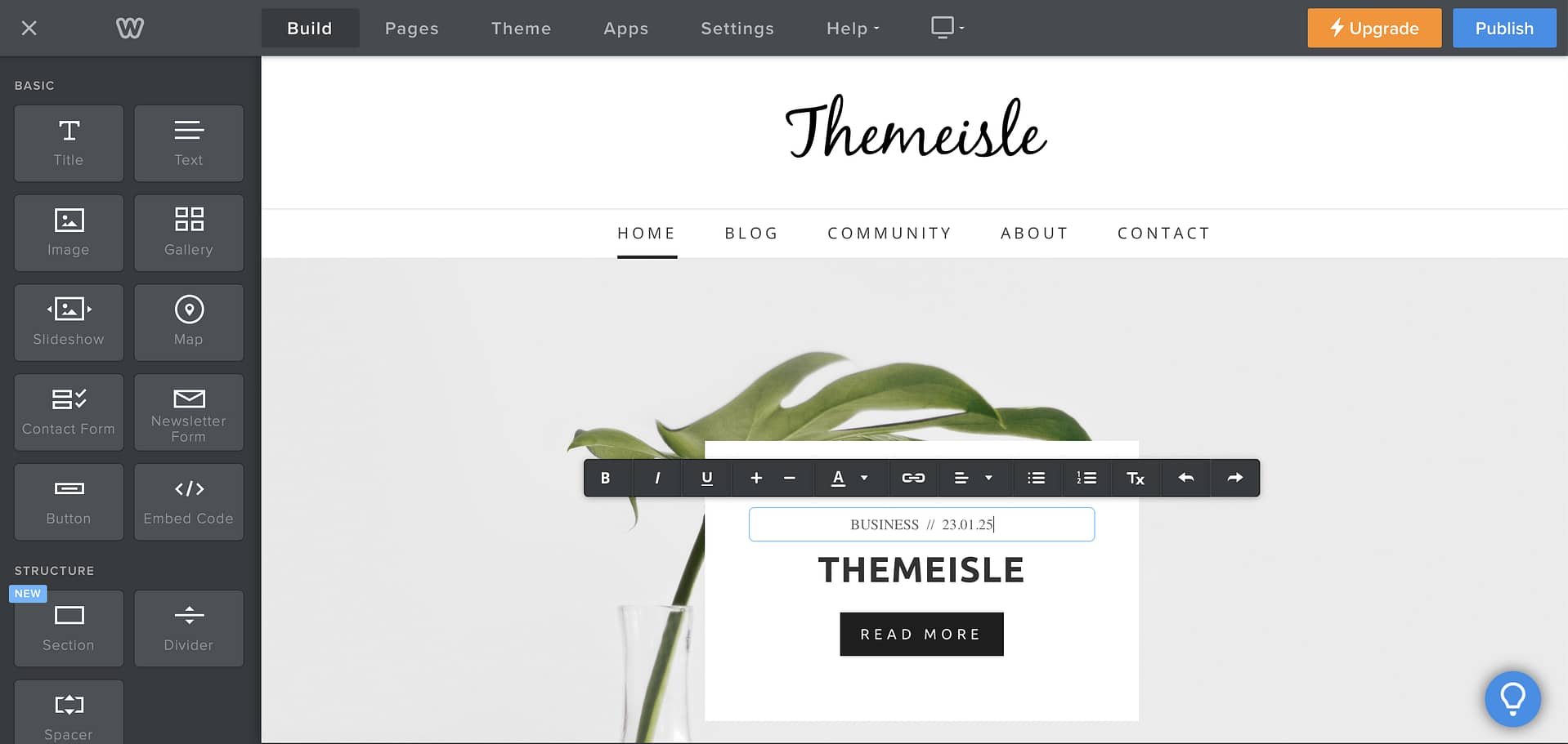 The Weebly editor.