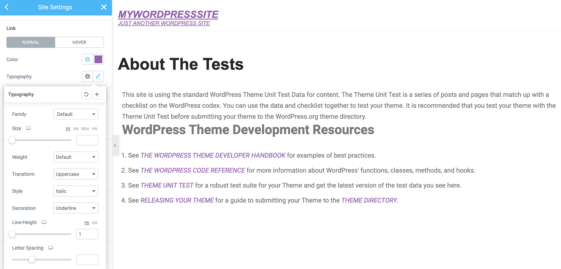 How to change the link color in WordPress, using the Neve theme.