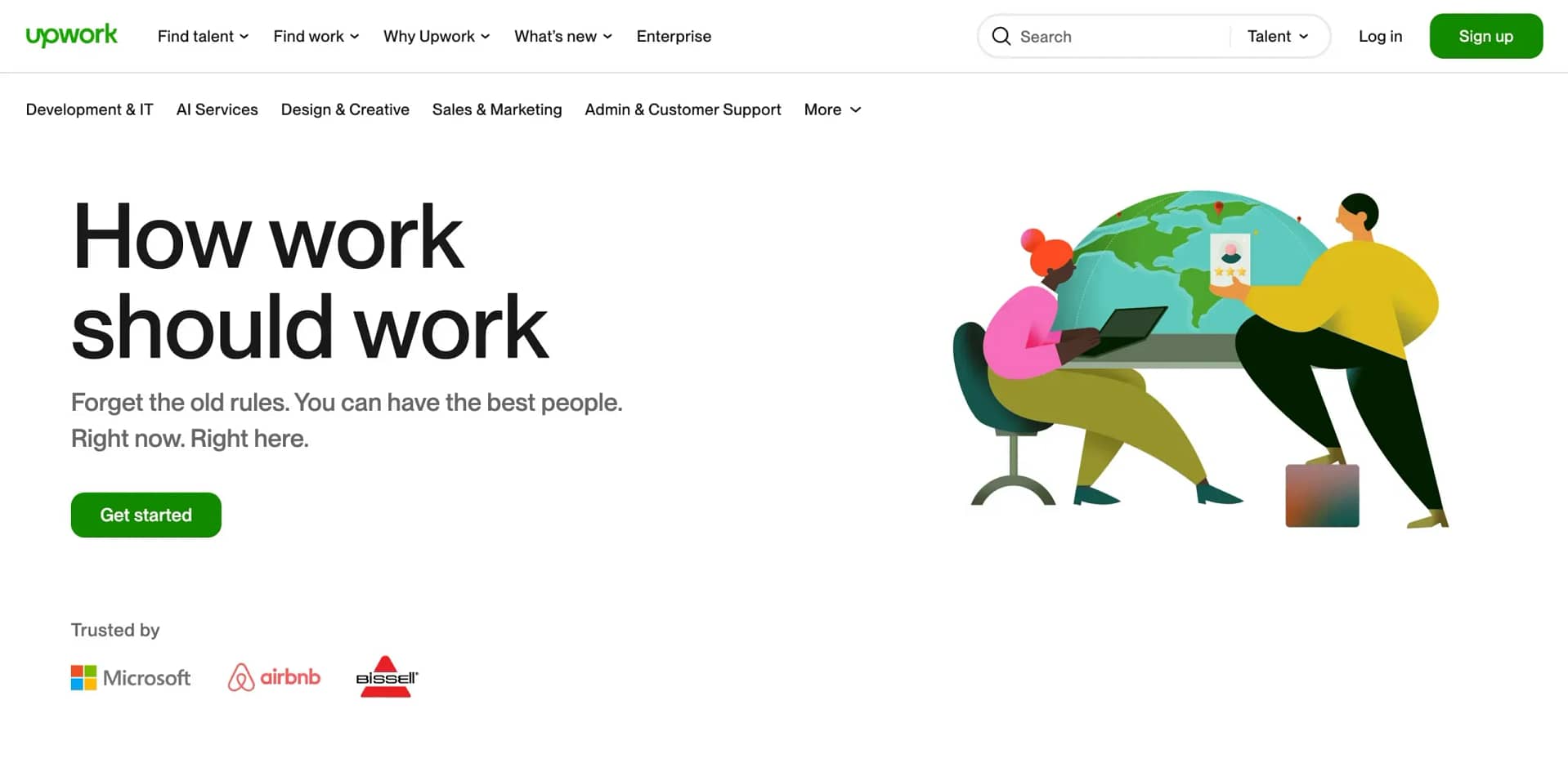 Upwork homepage.