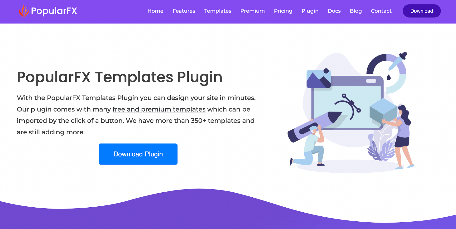 Installing the PopularFX templates plugin.