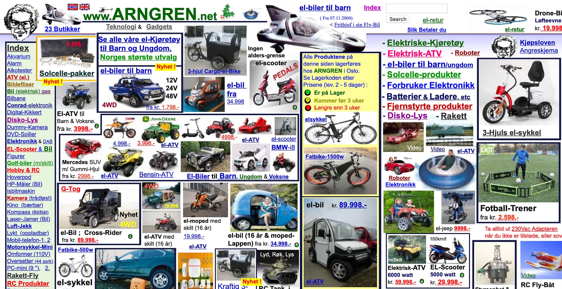 A cluttered website. 