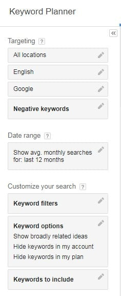 keyword research for WordPress via Google Keyword Planner.