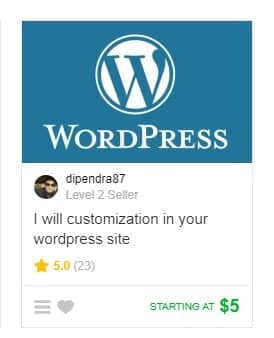 Fiverr gig example