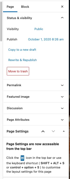 Duplicate post settings in the sidebar