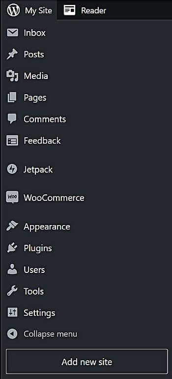 WordPress.com dashboard.