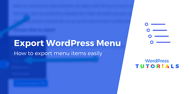 Export WordPress menu