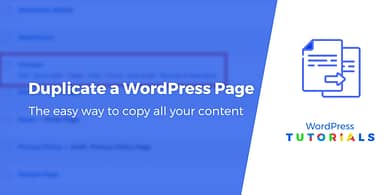 duplicate a page or post in WordPress
