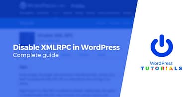 WordPress disable XMLRPC