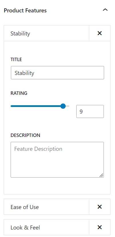 setting scores in reviews