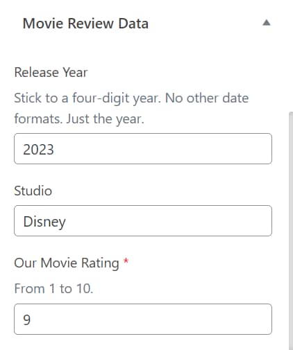 Make sure fields are filled in with information.