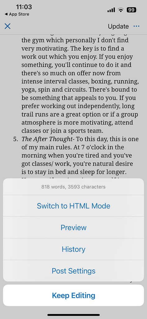 How to add images to posts in the WordPress app.