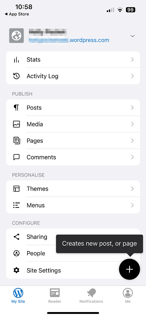 How to use the WordPress mobile app to create posts.