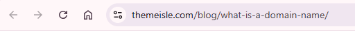 domain name in the browser address bar