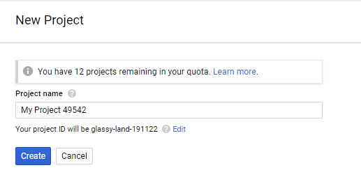 Creating a Google Maps project.