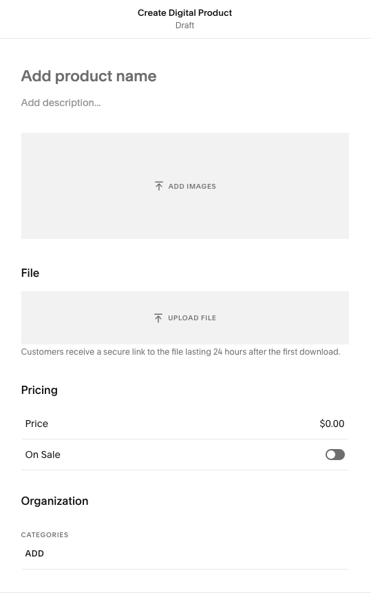 Creating a digital product