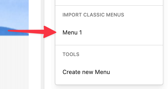 import classic menu