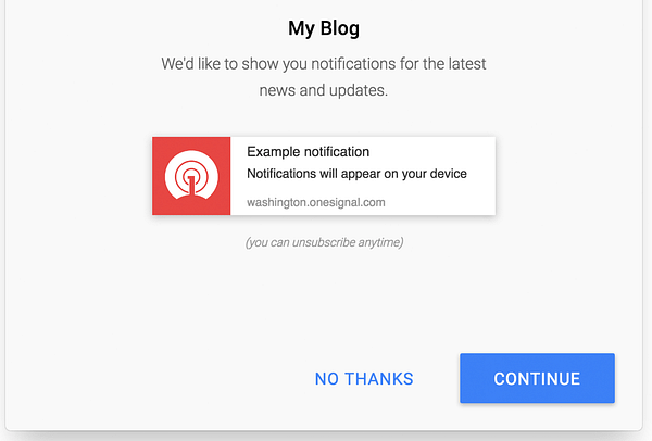 An example of an opt-in.
