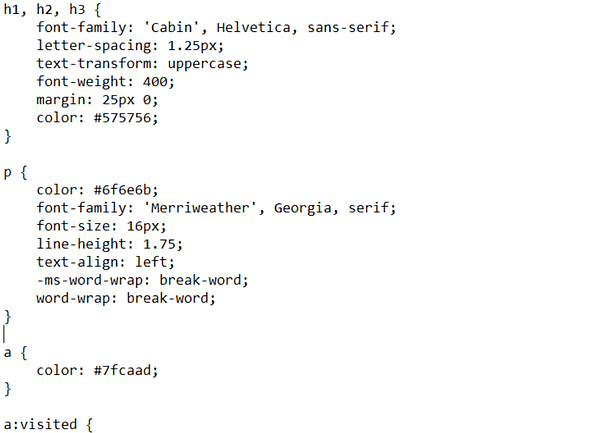 Custom CSS code snippet
