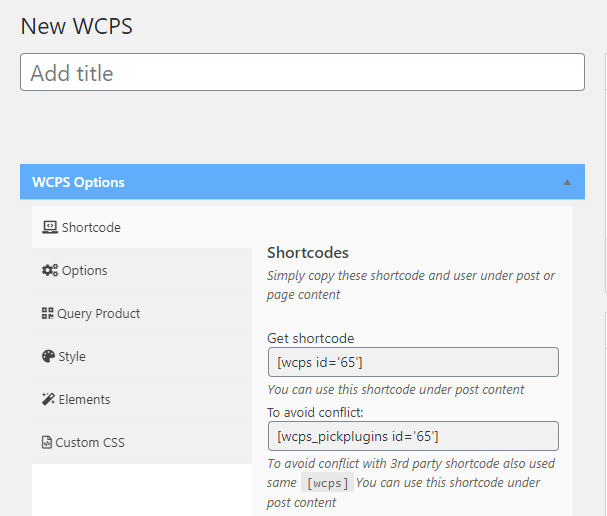 Setting a name for your new slider.
