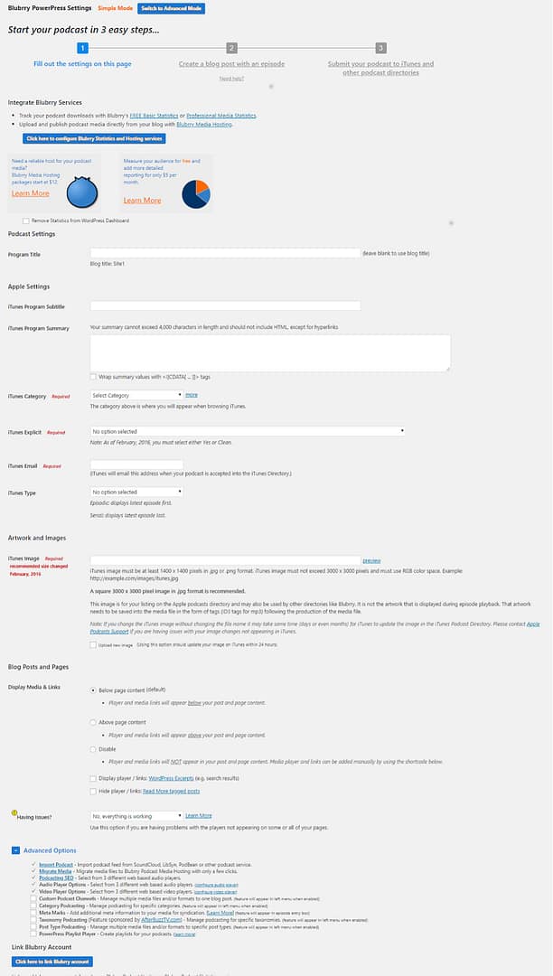: PowerPress - settings.
