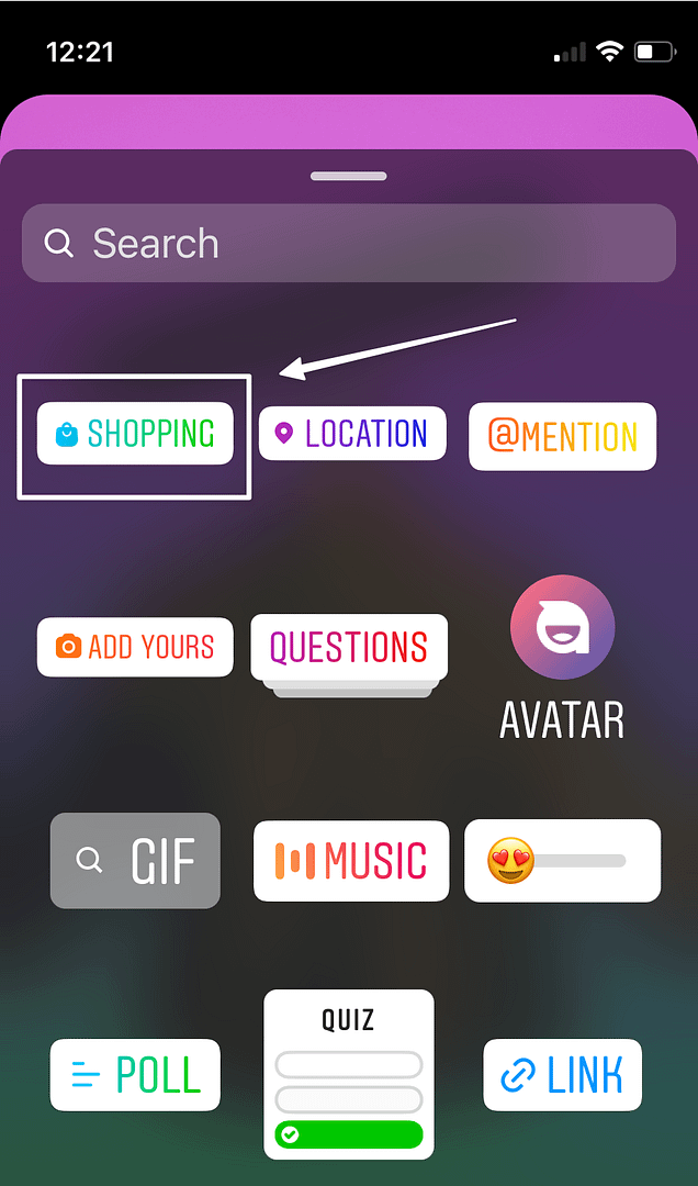 shopping button