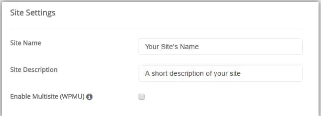 Setting your site name