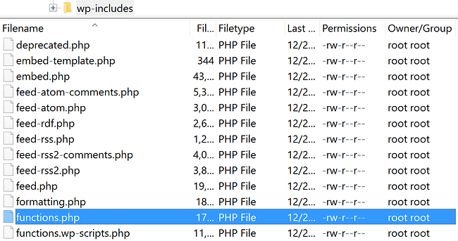 The wp-includes folder.
