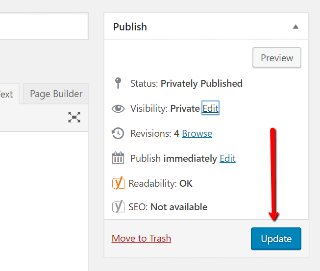 click the update button