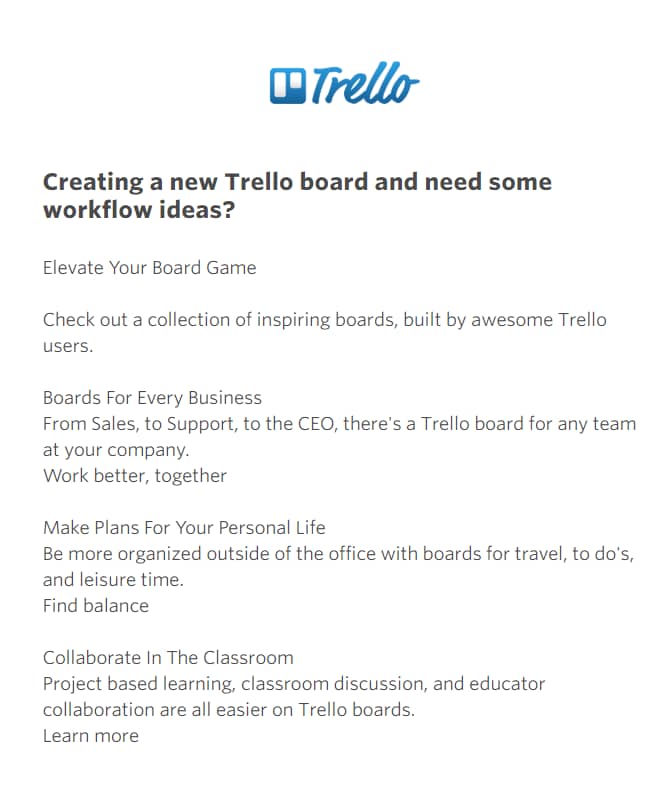 Trello Nurture Email