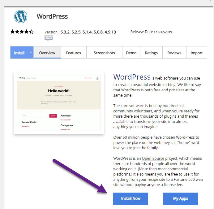 установка WordPress
