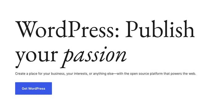 WordPress.org home page