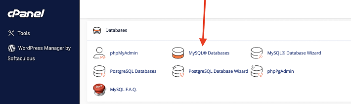 MySQL Databases option in cPanel