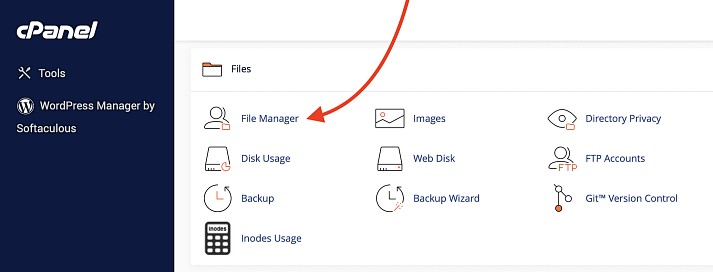 Accessing FTP account via cPanel.