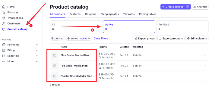 Stripe 中的重复产品目录