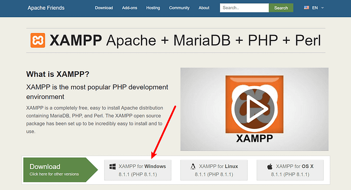 وب سایت xampp - ابزار شما برای نصب وردپرس به صورت محلی.