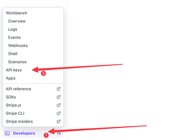 从 Stripe 获取 api 密钥