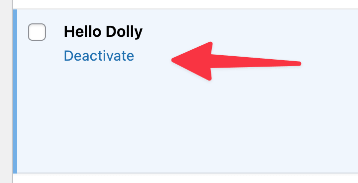 deactivate plugin
