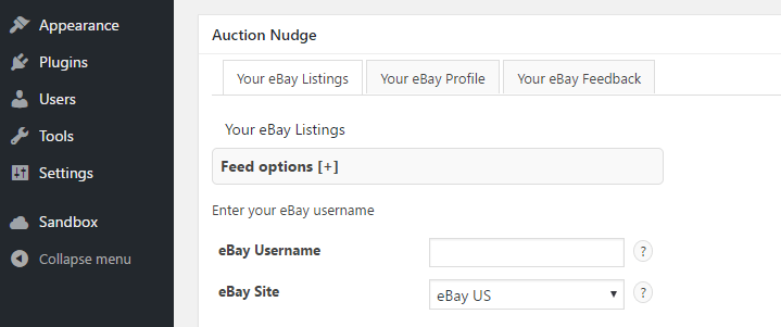The Auction Nudge section.