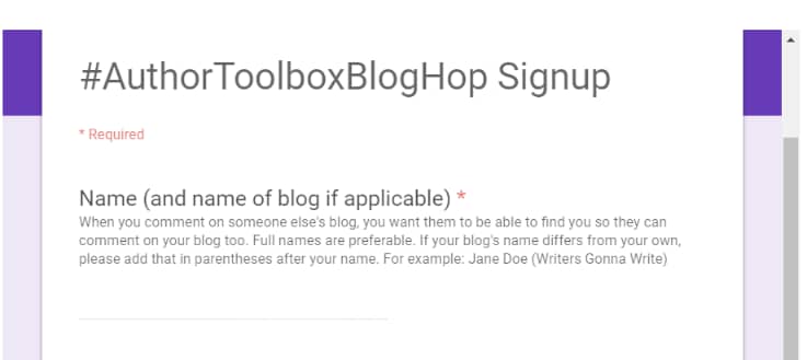 Author Toolbox Blog Hop Signup