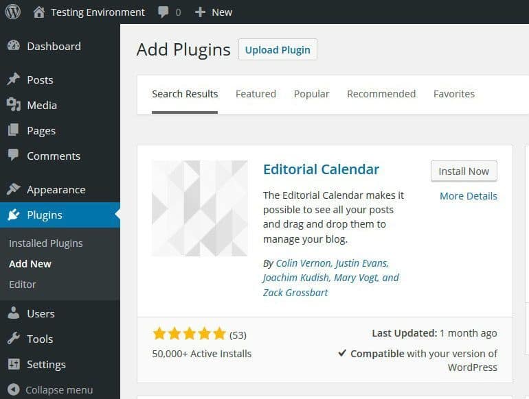 Install Editorial Calendar