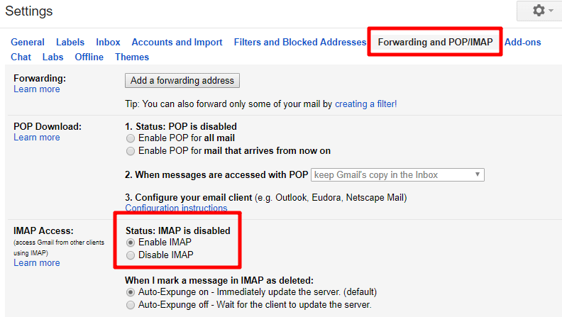 configure imap.