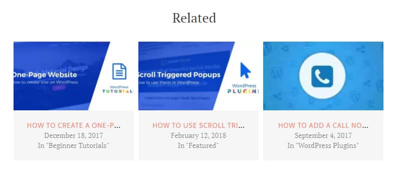 A related posts section on Themeisle.