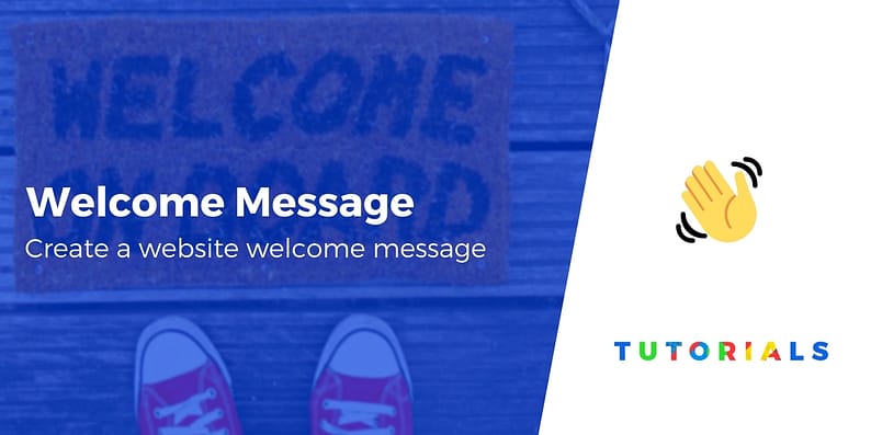 Website welcome message