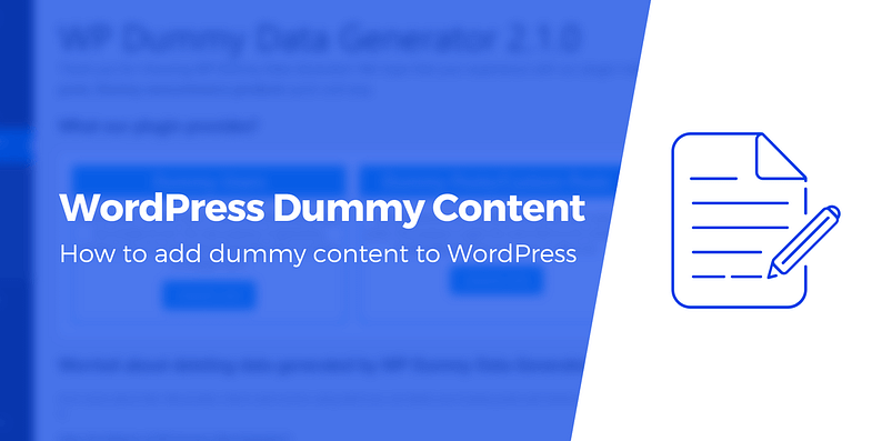 dummy content in wordpress